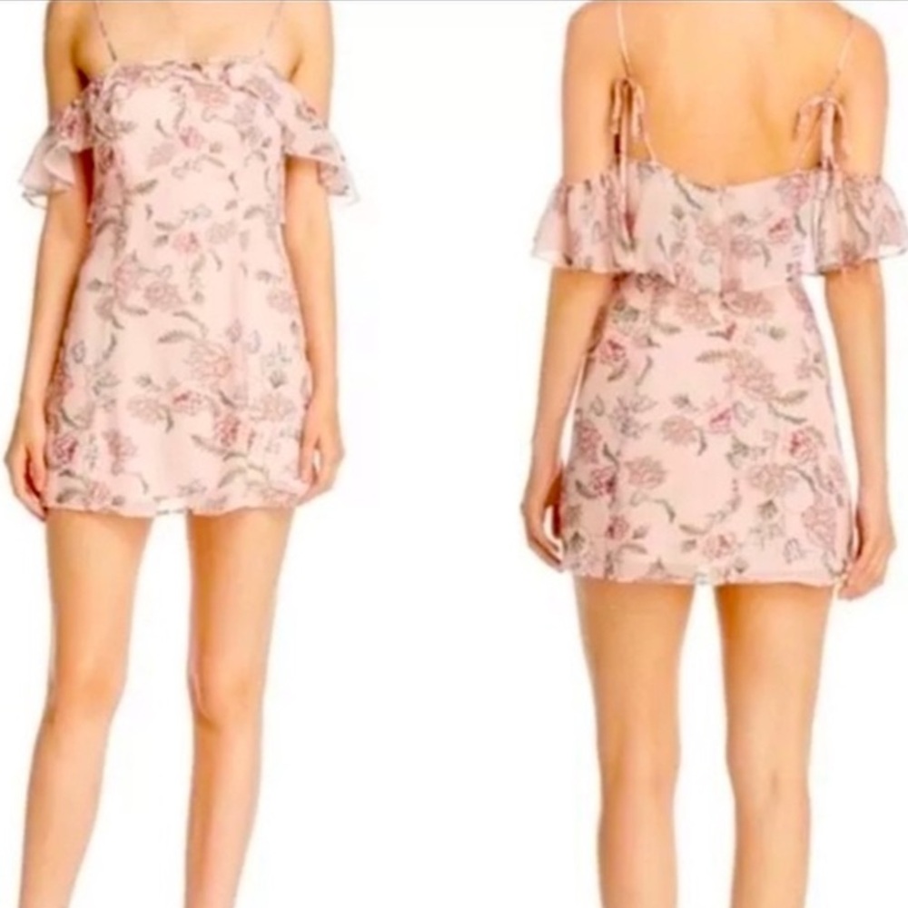 For Love & Lemons Aurora Ruffle Floral Mini Dress Small